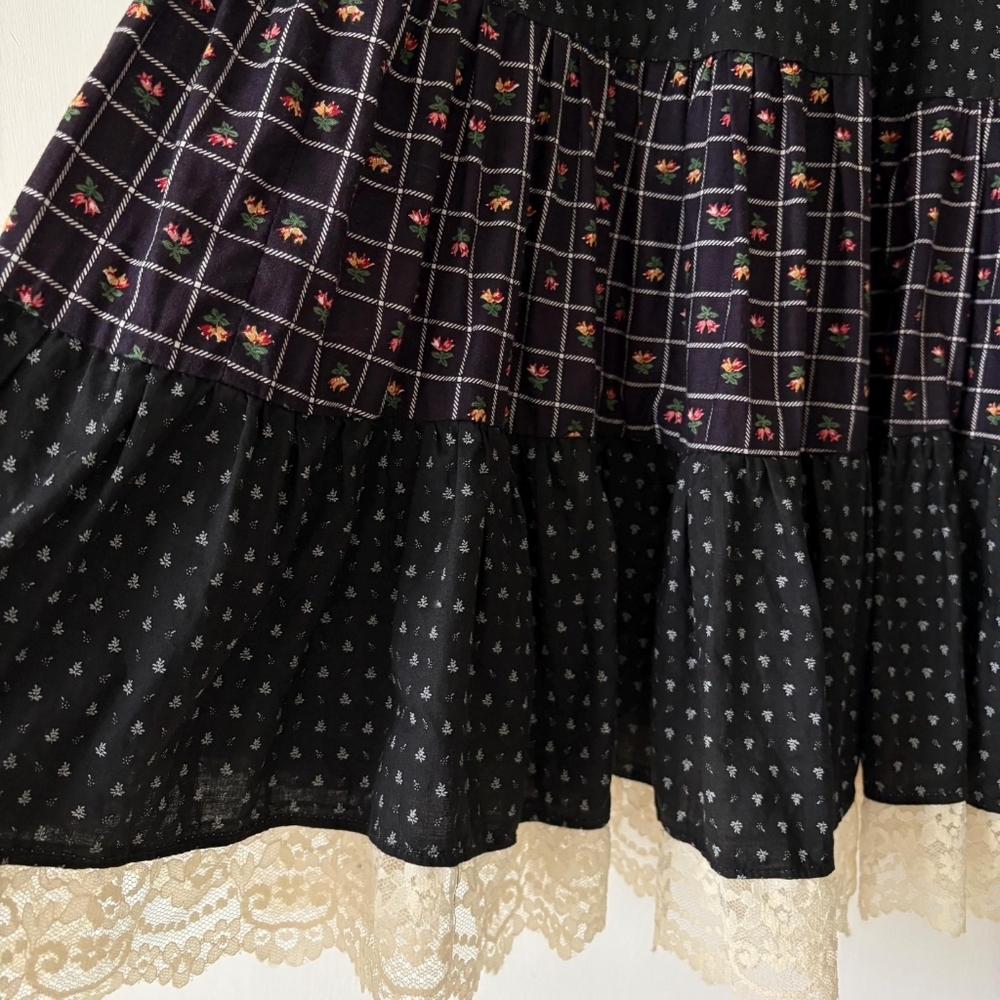 Gunne Sax 1970's Prairie Dress with Sweetheart Neckline Size XS/S - Picture 10 of 11